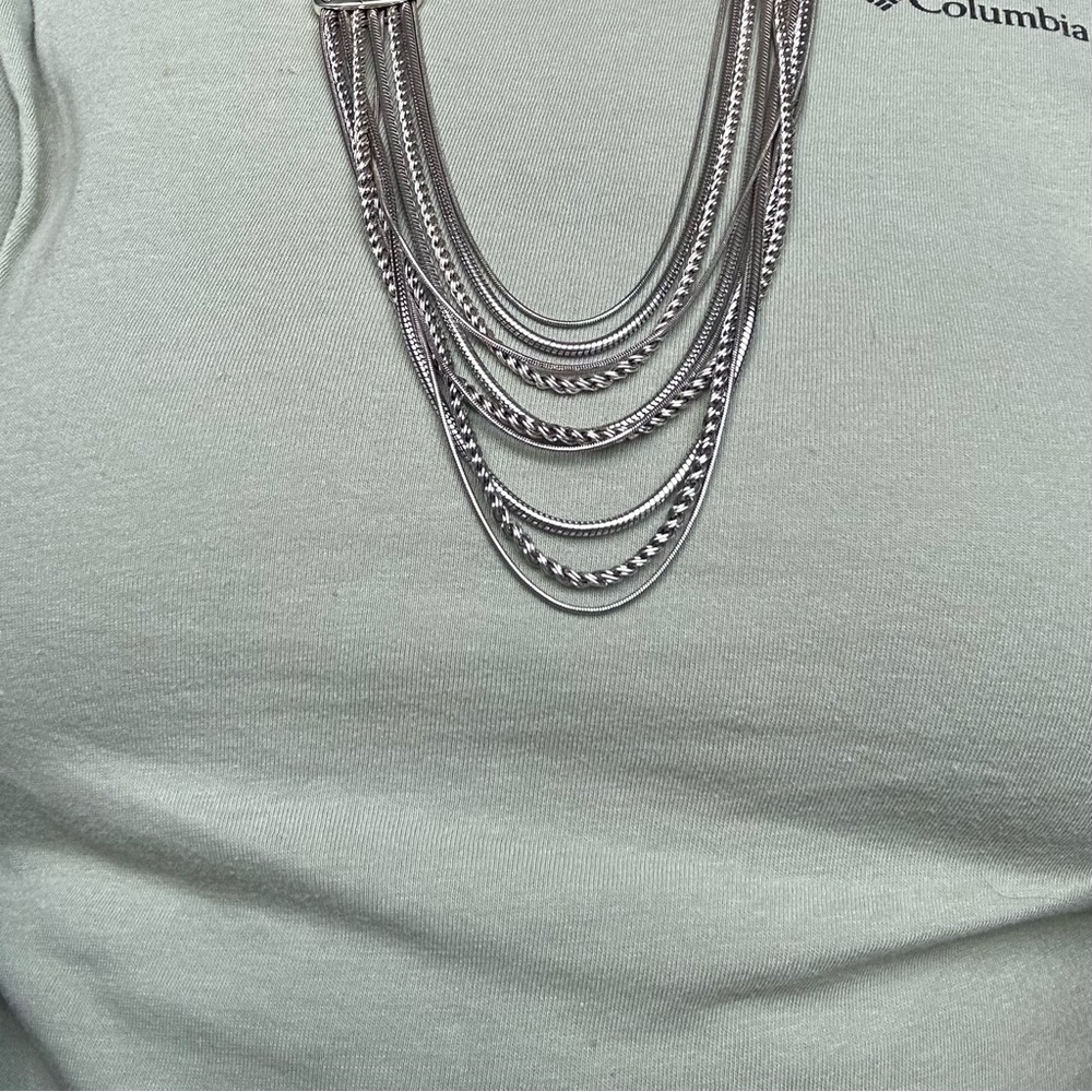 Brighton  Jewelry Silver Multi-Strand Necklace 18” NWT